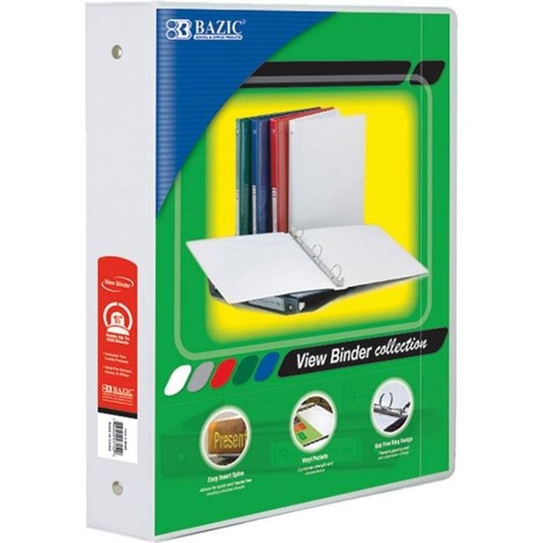 Bazic Products Bazic Products BAZ3148BN 6 Each 3 Ring Binder with 2 Pockets; White - 1.5 in. BAZ3148BN